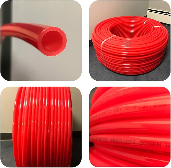 Pex-A Tubing 1 Inch x 300 Ft Pex Tube Coil, Non-Barrier Pex Pipe for Potable Water, 1" Pex Flexible Water Tubing for Plumbing, Red Pex Tubing