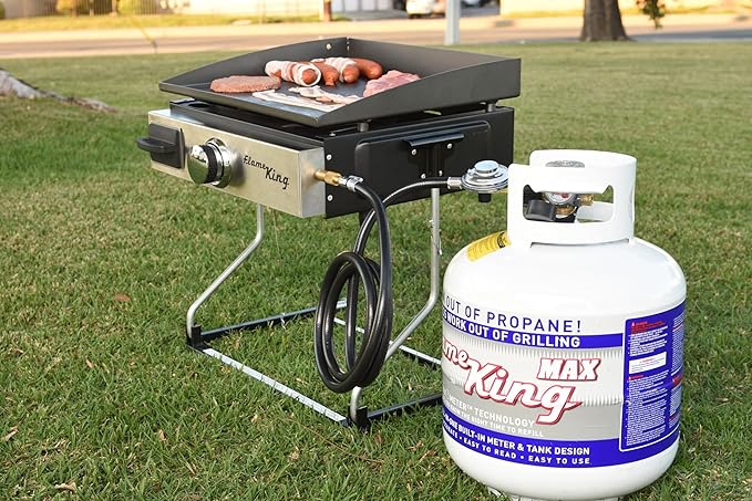 Flame King YSN230b 20 Pound Steel Propane Tank Cylinder with OPD Valve and Built-in Gauge, 20 lb Vertical