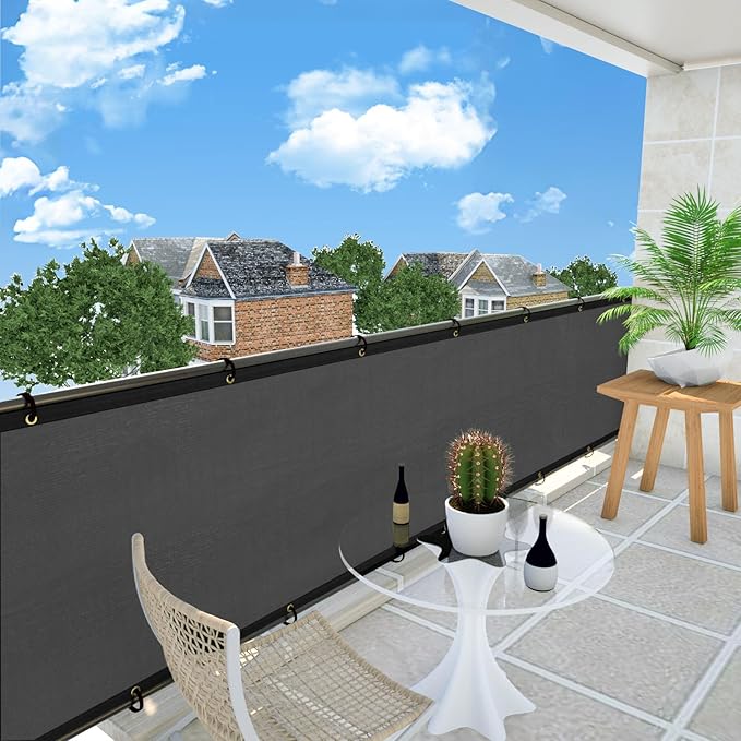 UPGRADE Privacy Fence Screen 6'x4' Dark Grey Outdoor 90% Visibility Blockage 170 GSM Mesh Shade Cover Panels for Backyard,Balcony,Home Decoration with Zip Ties,Customized Avaliable