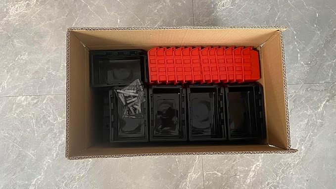 VEVOR 48-Bin Wall Mounted Storage Bins Parts Rack Organizer Garage Shop Tool Organizer for Screws, Nuts, Bolts, Nails, Beads, and Small Hardware Parts, With Wall Panels