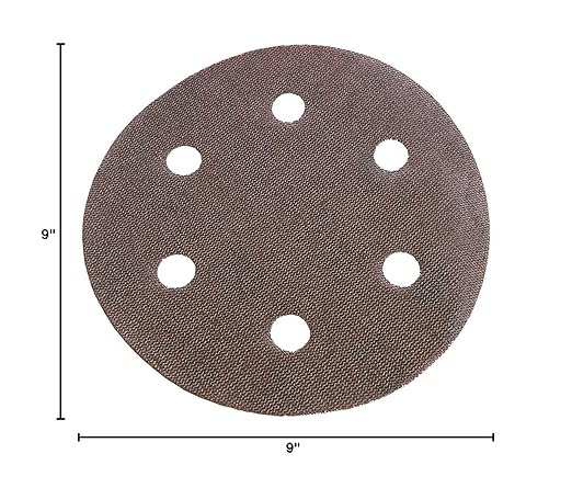 CS Unitec 37648 9" Sandpaper, Velcro 6-Hole Punch, 180 Grit Normal Corundum, (Pack of 25)