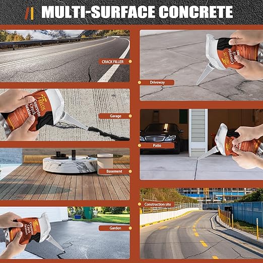 Concrete Crack Filler,2Pack High Elasticity Driveway Crack Filler,Self Leveling Waterproof Asphalt Crack Sealant Repair Sealer for Blacktop Concrete Cement Driveway,Walkway, Road,Patio(Black)