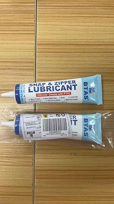 Zipper Lubricant for Plastic and Metal, Zipper Ease Lube Silicone Grease for Boat Canvas Cooler Bags Clothes Dresses with PTFE Marine Grade 2 Oz