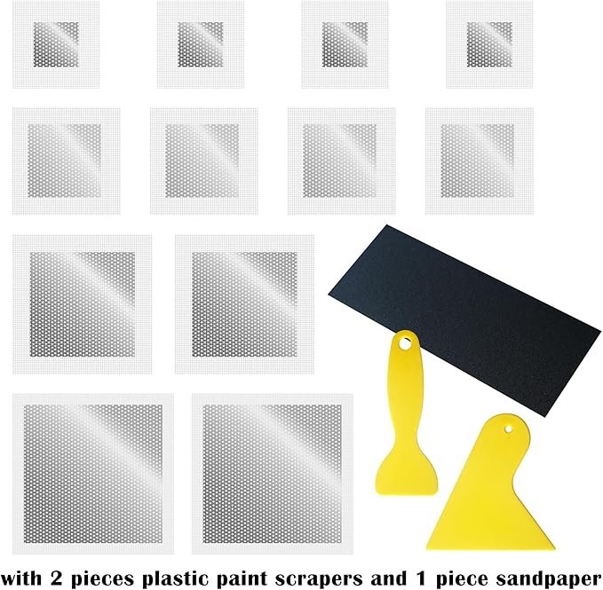 12Pack Wall Repair Drywall Repair Patch kit, Self Adhesive Fiberglass 2/4/6/8 Inch Aluminum Wall Fiber Mesh Large Hole Repair Patch Sheetrock Ceiling Dry Wall Fixing Patch