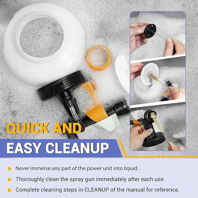 Upgraded Paint Sprayer, BATAVIA 700W Power HVLP Electric Spray Paint Gun, 1200ML, 4 Nozzles, 3 Patterns, Paint Gun for House Painting, Home Interior and Exterior, BSG0082 (High Speed Motor)
