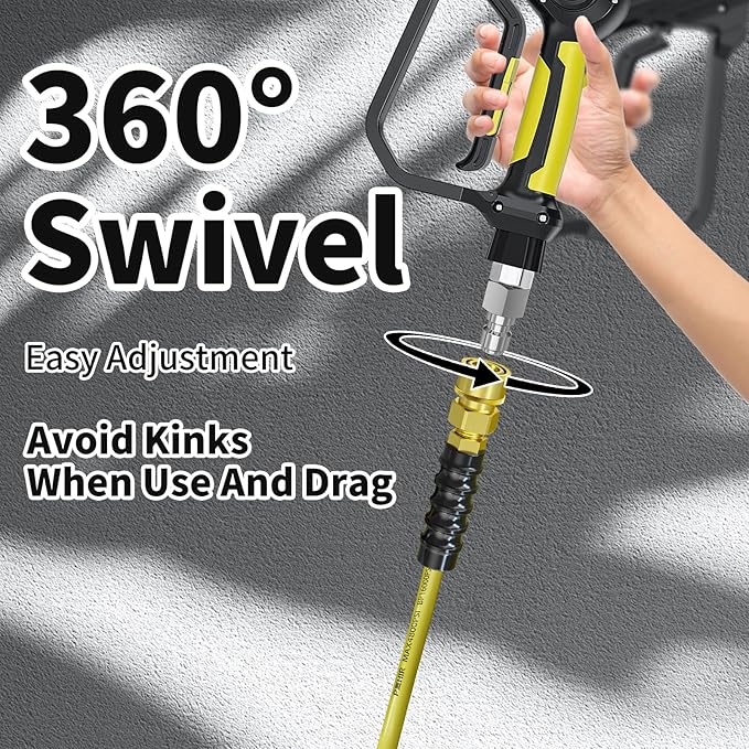 POHIR 50ft Pressure Washer Hose 3/8" 4800 PSI, Power Washer Hose with 3/8 Quick Connect, Hot & Cold Water Hose Max 248°F, Commercial Industrial Grade Steel Wire Braided Kink Proof Extension Hose