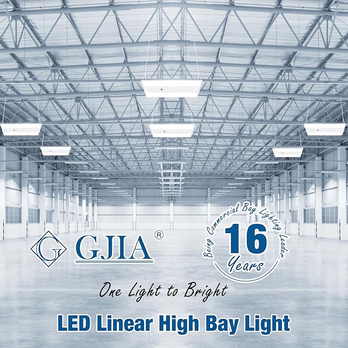 LED Linear High Bay Light 4-Pack, 130W 19500LM 0-10V Dimmable 5000K Daylight, Adjustable High Bay LED Shop Lights Lighting Fixtures for Garage Warehouse Workshop, UL