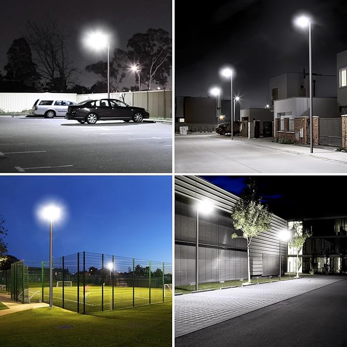 CINOTON LED Parking Lot Light - 24000LM 150W UL Listed - 0-10V Dim Dusk to Dawn - IP65 Adjustable Slipfitter Mount Outdoor Security Lighting for Yard Barn Street Court Driveways, 5000K, 100-277V