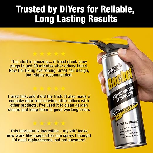 Super Tube Lubricant Spray, 15.2 fl oz (Pack of 6) – Penetrating Oil & Anti-Corrosion Spray for Rusted Bolts, Tools, Bikes & Garden Equipment, Water-Resistant Protective Coating