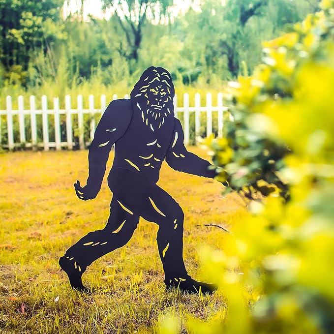 4ft Bigfoot Outdoor Decor Big Foot Sasquatch Gifts for Men/Dad/Women Metal Bigfoot Silhouette Statues for Yard Decor, Garden Decor, Yard Art, Forests, Yard Display, Lawn Decorations