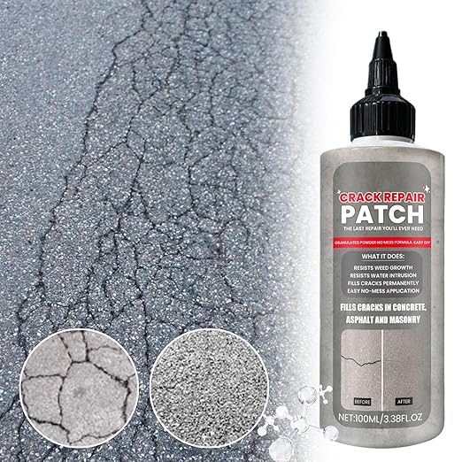 Liquid Cement Crack Filler - Quick Drying Sealant Waterproof Caulking Glue - Driveway Floor Crack Repair | for Asphalt Walkways Patios Terraces Wall Roofs