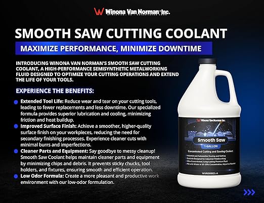 WVN Smooth Saw - General Purpose Concentrated Cutting and Sawing Coolant - Advanced Semisynthetic Fluid (Gallon Jug - Pack of 4)