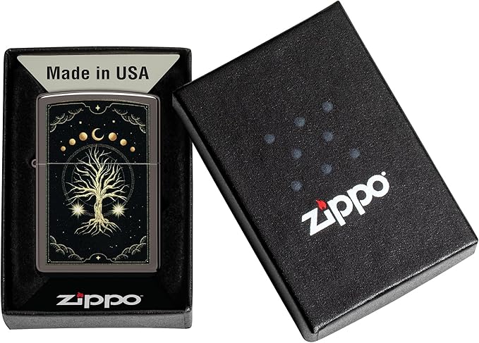 Zippo Mystic Nature Design Black Ice Pocket Lighter