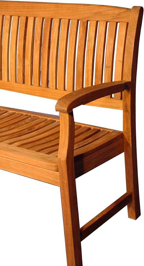 Teak Tisbury Bench Collection 5ft, Wooden Dining Bench, Outdoor Patio Bench, Premium Quality Outdoor Teak Bench for Park, Garden Entranceways