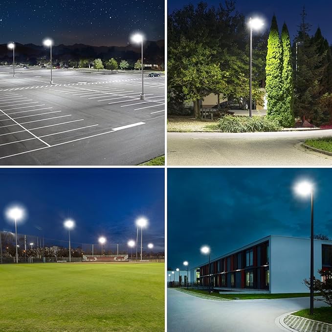 CINOTON LED Parking Lot Light - 32000LM 200W UL Listed - 0-10V Dim Dusk to Dawn - IP65 Adjustable Slipfitter Mount Outdoor Security Lighting for Yard Street Court Stadium Driveways, 5000K, 100-277V