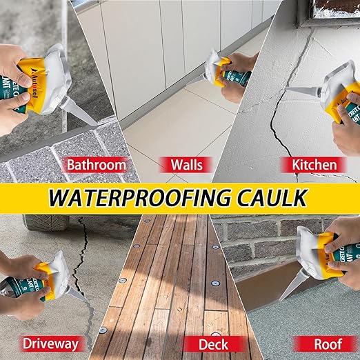 Concrete Crack Filler, Self-Leveling Cement Crack Filler, Fast-Drying Waterproof Concrete Repair Sealant, Durable Asphalt & Driveway Crack Filler for Sidewalk, Patio & Expansion Joint Repair — 4 PCS