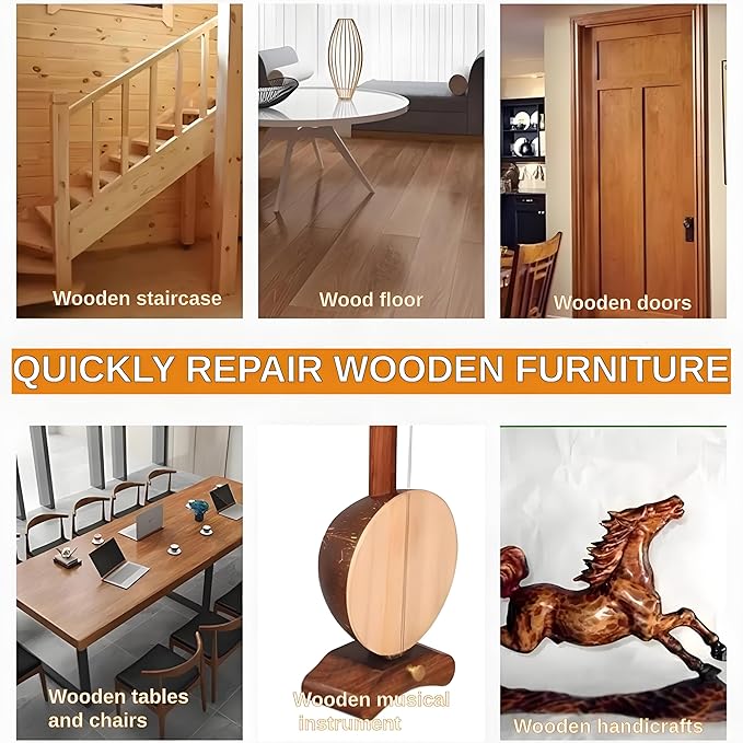 Wood Putty,Wood Filler,Wooden Putty Stainable,17.64 Ounce Walnut Repair Kit Paintable for Quickly Repair Any Breaks,Cracks,Chips,Defects in Wooden Furniture,Easy to Use and Sand