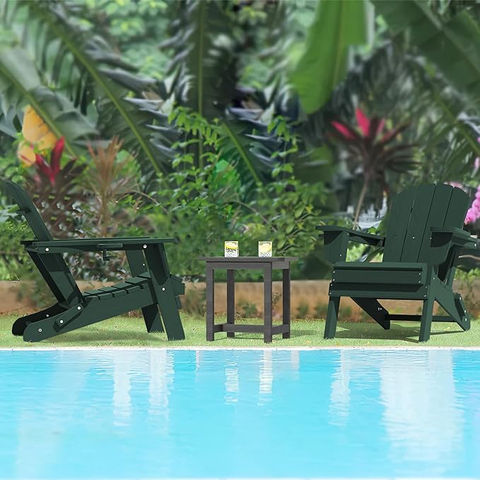 LOUNZY Folding Adirondack Chair Set of 2, Green
