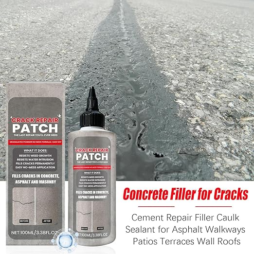 Liquid Cement Crack Filler,Self-Leveling High Elasticity Sealant Caulking Glue - Cement Repair Filler Caulk Sealant | for Asphalt Walkways Patios Terraces Wall Roofs