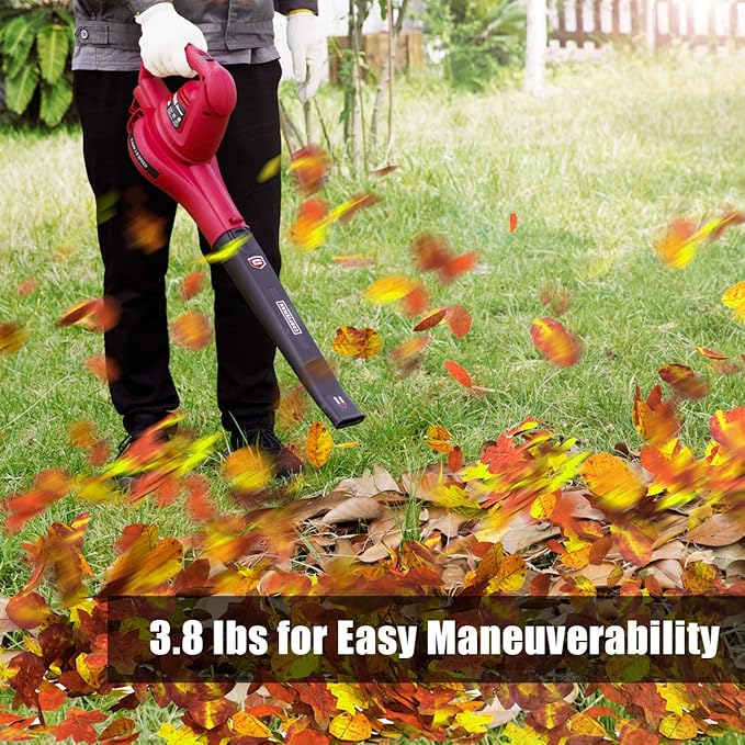 LawnMaster Red Edition BL805E 1201 Electric Leaf Blower 8 Amp 2-Speed 160 MPH & 180 CFM