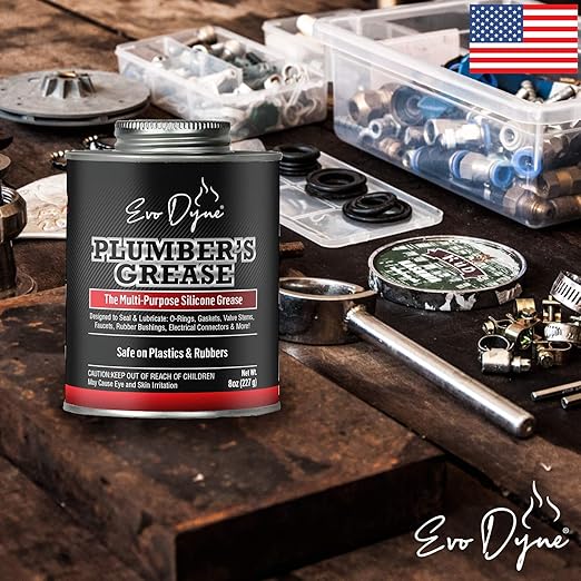 Evo Dyne Silicone Paste - 8oz USA Made | Multi-Purpose Lube for Faucets, Valves & Cartridges - Silicone Grease (3-Pack)