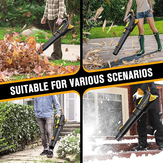 Cordless Leaf Blower 500CFM Compatible with DEWALT 20V Max Battery (Tool Only), Electric Leaf Blower Cordless with 5 Speed Modes, Lightweight Battery Powered Leaf Blowers for Lawn Care
