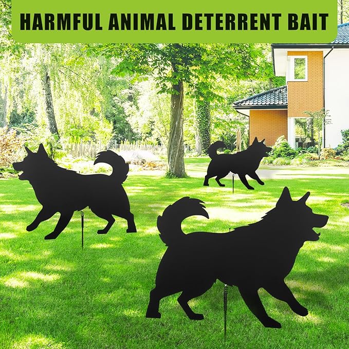 Qualirey 1 Set Lone Dog Decoy, Goose Deterrent, Dog Decoy to Keep Away Pests for Outdoors, Replica Visual Scare Device, Yard Ornaments