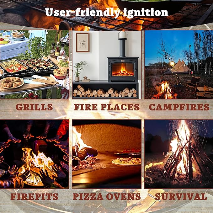 80 PCS Fire Starter, Fire Starters for Campfires, Chimney, Fire Pit, BBQ, Wood Fireplace, Pizza Oven, Smoker, Pellet Stove, Charcoal Starter, Fire Starters for Grill