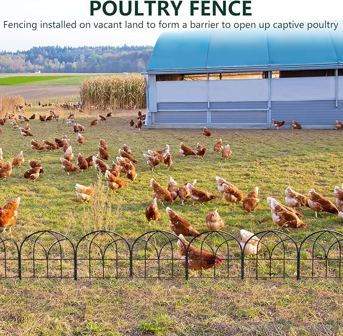Small Garden Fence Animal Barrier, 12.55"*16.53" Decorative Fence Panel, No Dig Fences Barrier, Arch 6 Pcs Black Metal Fencing, Garden Border Edging Fences, Dog Fencing Blocker for Yard, Flower Bed