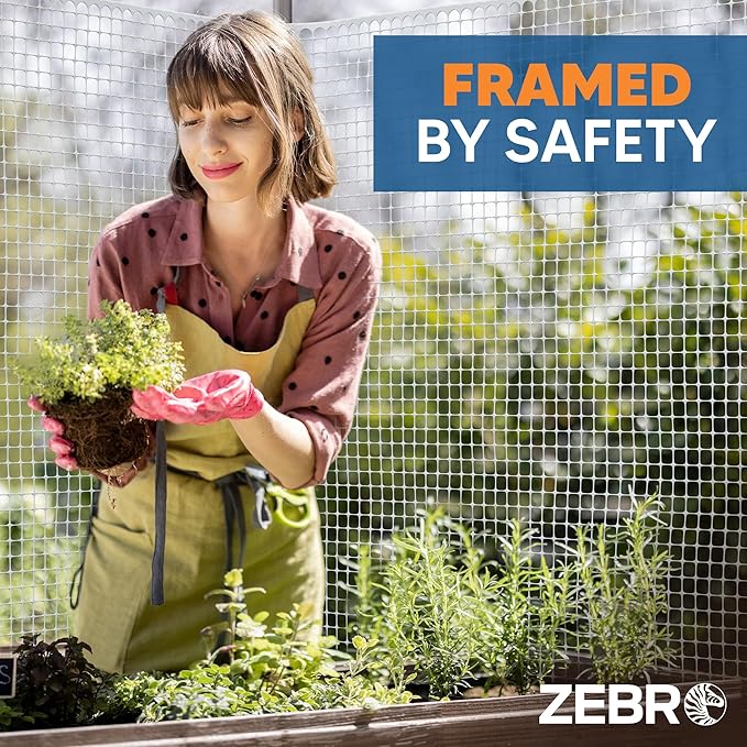3/4" Square Mesh Plastic Fence Roll (4' x 100' - White) - Unobtrusive 4 Foot High Temporary Garden Fencing Netting to Protect Plants, Patio, Porch, Yards and Outdoor Spaces from Deer & Animals