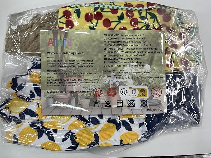 Ainiv Floral Gardening Gloves for Women/Ladies, Non-Slip Garden Work Gloves,Breathable Yard Work Glove Light Working Gloves