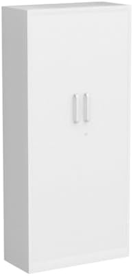 Yizosh Metal Garage Storage Cabinet with 2 Doors and 5 Adjustable Shelves - 71" Steel Lockable File Cabinet,Locking Tool Cabinets for Office,Home,Garage,Gym,School (White)