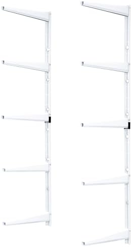 Delta Minimalistic White Shelf Brackets Cycle, Set of 10 Fully Adjustable 12-inch Heavy Duty Shelf Brackets, Holds Up to 800 lbs, Modern Shelf Bracket for Wood Shelves