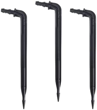 50 Pack 6" Inch Angled Drip Emitter Stake, (FITS 1/4" & 1/8" TUBING) for Precise Watering & Irrigation, Greenhouse, Container Gardening, Home Garden, and Hydroponics Growing