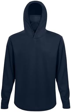 LeeHanTon Men's Sun Shirts Sun Protection Hoodie Shirt UPF 50+ Long Sleeve Work Athletic Shirt with Hooded for Fishing Hiking