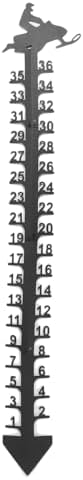 36 Inch Snow Gauge Outdoor, Heavy Duty Iron Snowfall Measuring Rod with Large Easy Read Scale, Snow Depth Gauge for Yard Garden Lawn, Stand View Design, Tool Free Assembly