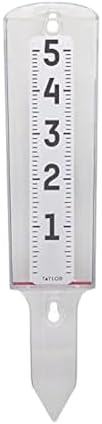 Taylor 2730 ClearVu Rain Gauge with Post Mounting Bracket, Measure and Monitor Precipitation, Easy to Read for Backyard, Patio, Garden, and Lawn, 5-inch, Clear