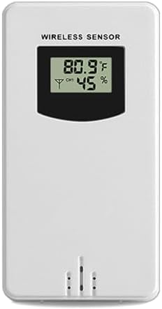Digital Indoor Outdoor Wireless Remote Sensor, Temperature and Humidity Meters, Sutible for Weather Station with Rain Gauge (3378R)