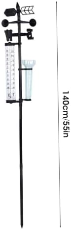 Weather Station - 3 in 1 Garden Thermometer Rain Wind Indicator with Stake, Fahrenheit/Celsius