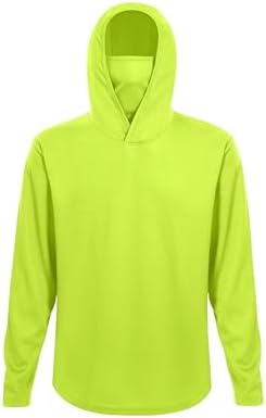 LeeHanTon Men's Sun Shirts Sun Protection Hoodie Shirt UPF 50+ Long Sleeve Work Athletic Shirt with Hooded for Fishing Hiking