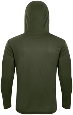 LeeHanTon Men's Sun Shirts Sun Protection Hoodie Shirt UPF 50+ Long Sleeve Work Athletic Shirt with Hooded for Fishing Hiking