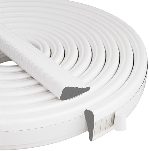 Wedge-Shape Window Weather Stripping Door Frame Seal 2Pcs×196” White