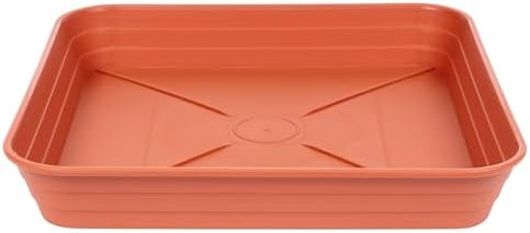 4 Pack Square Plant Saucer Tray 8 inch, 6 8 10 12 14 16 18 20 inch Heavy Duty Plastic Square Plant Saucers for Indoors Outdoor, Flower Planter Drip Trays for Pots, Seed Starting Tray