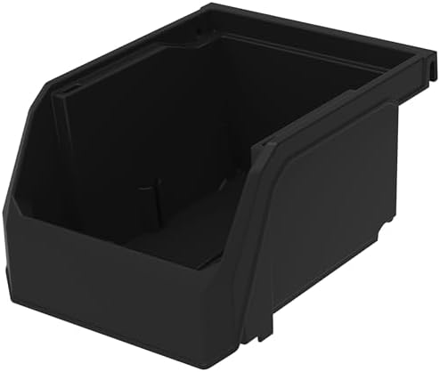 ReadySpace Extra-Small Stackable Plastic Storage Bins, 12-Pack, Black