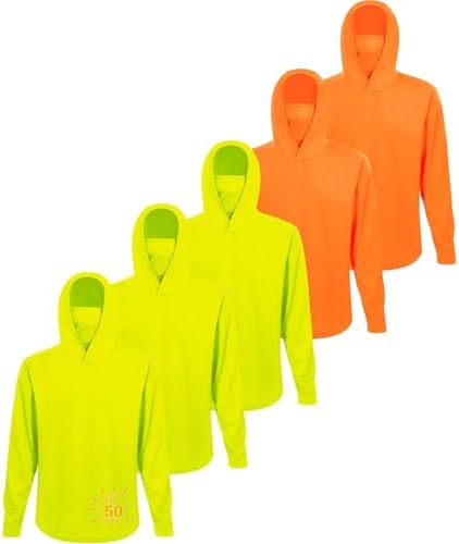 LeeHanTon Men's Sun Shirts Sun Protection Hoodie Shirt UPF 50+ Long Sleeve Work Athletic Shirt with Hooded for Fishing Hiking