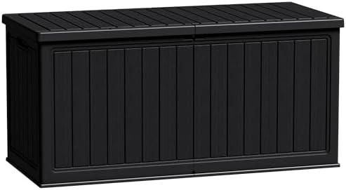 Flamaker Resin Deck Box 270 Gallon, XXL Waterproof Storage Box with Divider