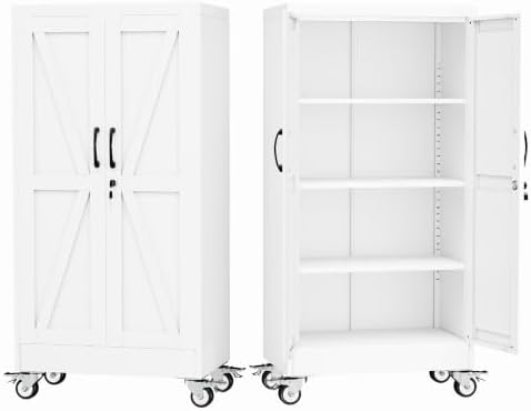 GAIOUS 61" Tall Metal Storage Cabinet with Lock and Wheels, File Cabinet