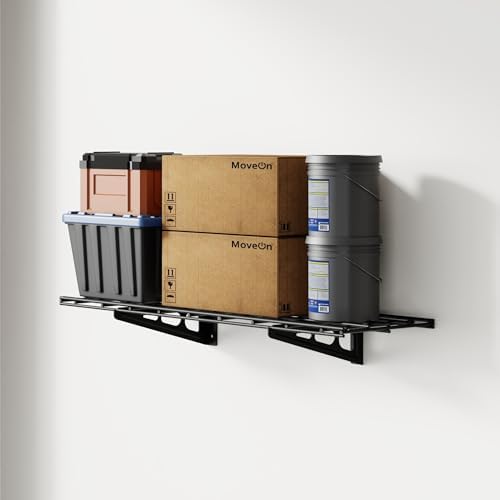 FLEXIMOUNTS 1-Pack 1x3ft Garage Shelving Wall-Mounted Storage Rack, Black