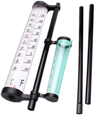 VICASKY 2 Sets Outdoor Meteorology Instrument Rain Gauge Thermometer Wind Direction for Garden Farm Use Durable Accurate Measuring Tools