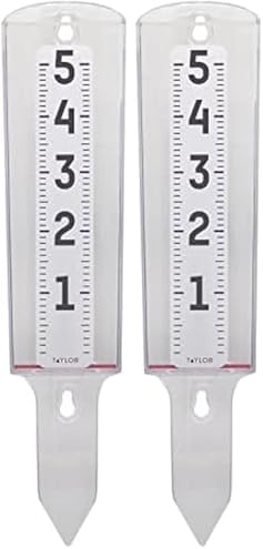 Taylor ClearVu Rain Gauge, Clear (Pack of 2)